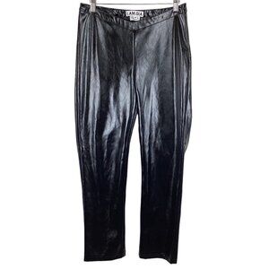 I.AM.GIA Black Faux‎ Leather Pants Size Medium Statement Party Cocktail Dress